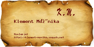Klement Mónika névjegykártya