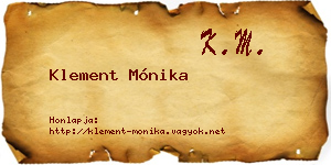 Klement Mónika névjegykártya